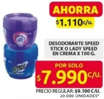 Ara Speed stick o lady speed desodorante en crema oferta