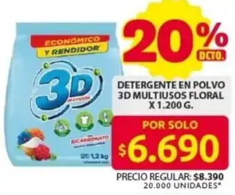 Ara 3d multiusos floral detergente en polvo oferta