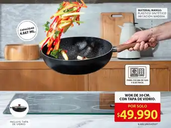 Ara Wok con tapa de vidrio oferta