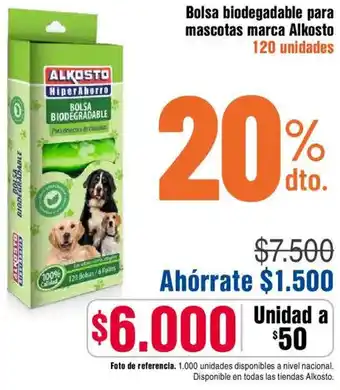Alkosto Alkosto bolsa biodegadable para mascotas marca oferta