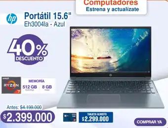 Alkosto Hp portátil 15.6" oferta