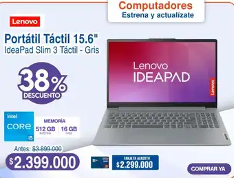 Alkosto Lenovo portátil táctil 15.6" oferta