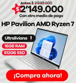 Éxito HP pavilion AMD ryzen 7 oferta