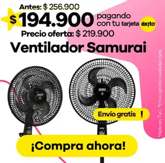 Éxito Samurai ventilador oferta