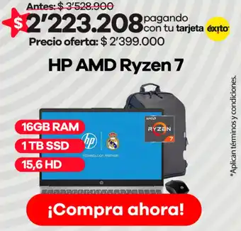 Éxito HP AMD ryzen 7 oferta