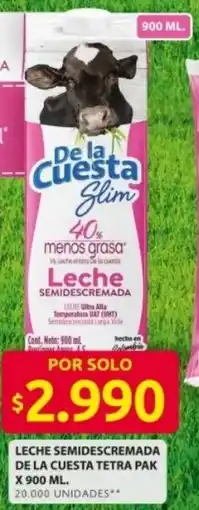 Ara De la cuesta leche semidescremada tetra pak oferta