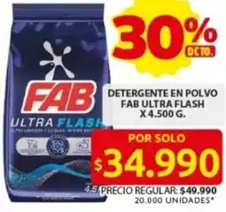 Ara Fab ultra flash detergente en polvo oferta