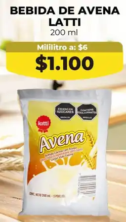 Tiendas D1 Avena latti bebida oferta