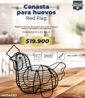 Tiendas D1 Red flag canasta para huevos oferta