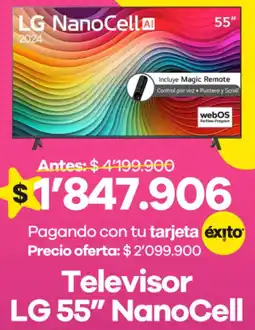 Éxito Lg televisor nanocell 55" oferta