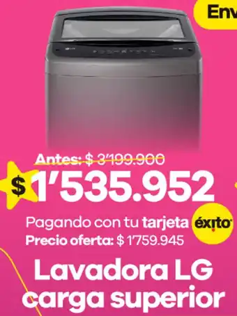 Éxito Lg lavadora carga superior oferta