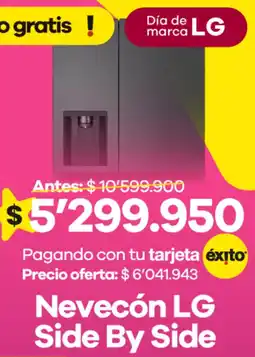 Éxito Lg nevecón side by side oferta