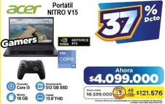 Alkomprar Acer portátil nitro V15 oferta