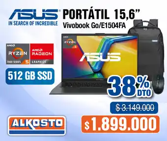 Alkosto ASUS Vivobook Go 15,6” oferta