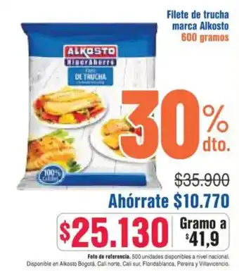 Alkosto Filete de trucha oferta