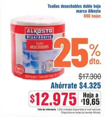 Alkosto Toallas desechables doble hoja oferta