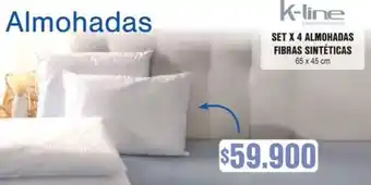 Alkosto Set x 4 almohadas fibras sintéticas oferta