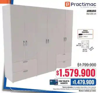 Alkosto ARMARIO Biel 230 cm oferta