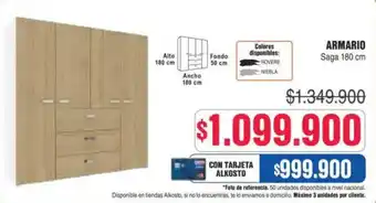 Alkosto ARMARIO Saga 180 cm oferta