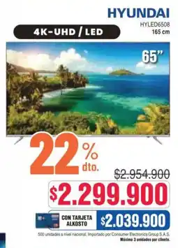 Alkosto HYUNDAI 4K-UHD / LED 65" TV oferta