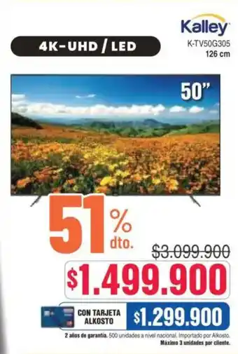 Alkosto Kalley 4K-UHD / LED 50" TV oferta