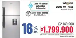 Alkosto Whirlpool nevera 263 litros oferta