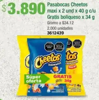 Jumbo Pasabocas Cheetos maxi oferta