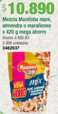 Jumbo Mezcla manitoba maní, almendra o marañones oferta