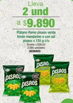 Jumbo Plátano ramo pisaos verde limón mandarino o con sal pisaos oferta