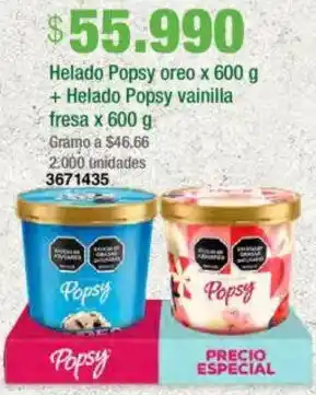 Jumbo Helado popsy oreo oferta