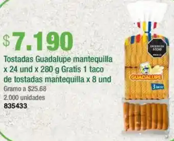 Jumbo Tostadas guadalupe mantequilla oferta