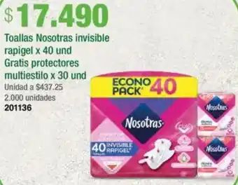 Jumbo Toallas nosotras invisible rapigel oferta