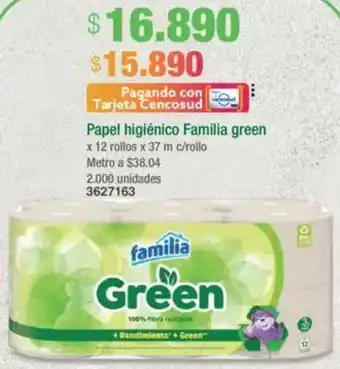 Jumbo Familia green papel higiénico oferta