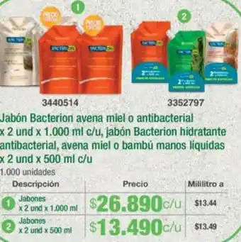 Jumbo Jabón bacterion avena miel o antibacterial oferta