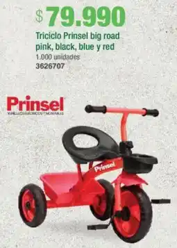 Jumbo Prinsel tricicl big road pink, black, blue y red oferta