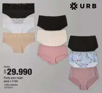 Jumbo Urb panty para mujer oferta