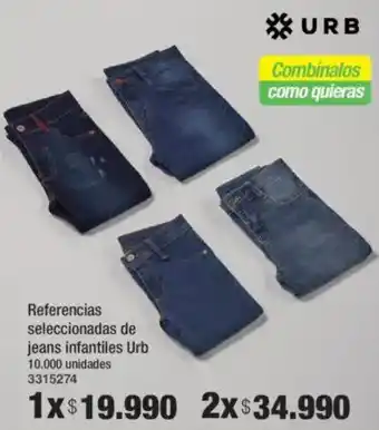 Jumbo URB Referencias seleccionadas de jeans infantiles oferta