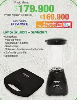 Jumbo Tarjeta cencosud universal combo licuadora + sanduchera oferta