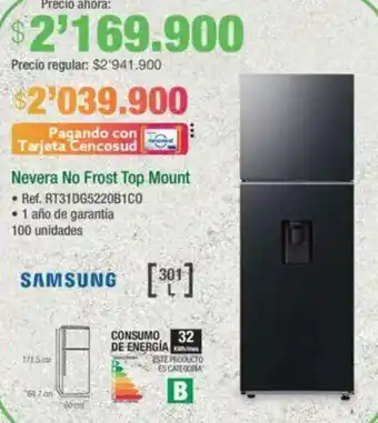 Jumbo Samsung nevera no frost top mount oferta