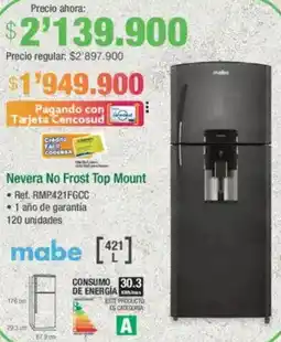 Jumbo Mabe nevera no frost top mount oferta