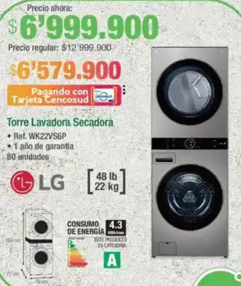 Jumbo Lg torre lavadora secadora oferta