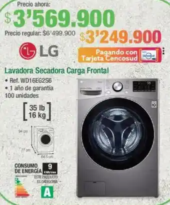 Jumbo Lg lavadora secadora carga frontal oferta