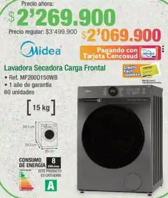 Jumbo Midea lavadora secadora carga frontal oferta