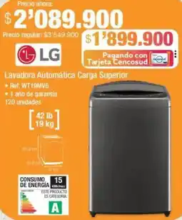 Jumbo Lg lavadora automática carga superior oferta