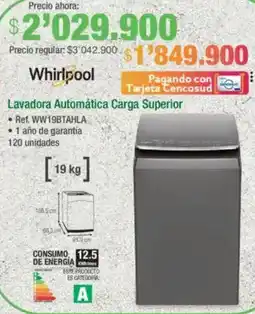 Jumbo Whirlpool  lavadora automática carga superior oferta