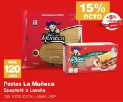 Makro Spaghetti o lasaña pastas la muñeca oferta