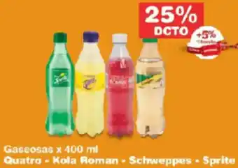 Makro Quatro - kola roman - schweppes - sprite gaseosas oferta