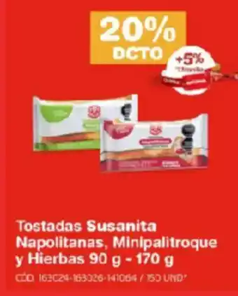 Makro Tostadas Susanita Napolitanas, Minipalitroque y Hierbas oferta