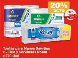 Makro Sanitisu toallas para manos oferta