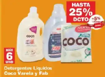 Makro Coco varela y fab detergentes líquidos oferta